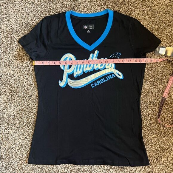 NFL Women’s Carolina Panthers V neck Tee - Picture 9 of 10